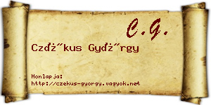 Czékus György névjegykártya