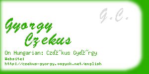 gyorgy czekus business card